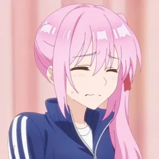 📎 Anime, Mädchen, pinke Haare, traurig, süß telegram sticker