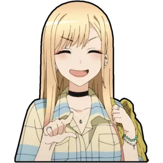 😁 Marin Kitagawa My Dress-Up Darling อนิเมะ, มังงะ, น่ารัก, ผู้หญิง, มาริน คิตากาวะ, My Dress-Up Darling telegram sticker