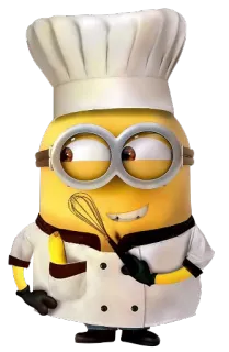 👨 Minion Despicable Me Minion, Đầu bếp, Nấu ăn, Phim hoạt hình, Hài hước, Nhân vật telegram sticker