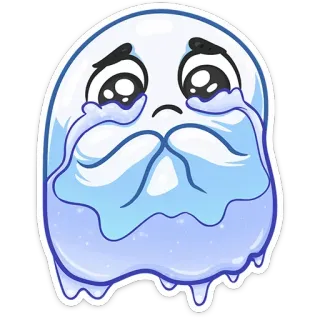 😭 Geist, traurig, weinend, Cartoon, Emoji, Sticker whatsapp sticker