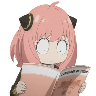 😯 Anya Forger Spy × Family LANGUAGE OF YOIKO Anime, Manga, Spy x Family, Anya Forger, Bahasa, Yoiko whatsapp sticker
