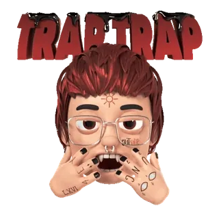 🧛 TRAP TRAP trap, red, glasses, character, cartoon telegram sticker