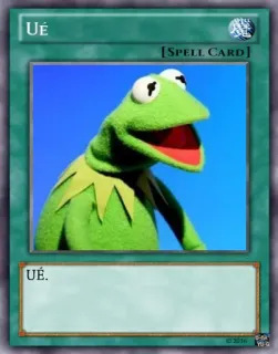❓ Kermit UÉ UÉ. kermit, muppet, card, meme telegram sticker