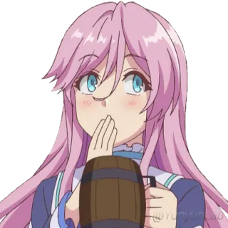 🤭 Anime, Fille, Boire, Mignon, Joyeux telegram sticker