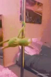 🕺 Kermit кермит, танцы на пилоне, лягушка, мем, смешной telegram sticker