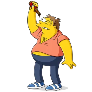 😊 Barney Gumble The Simpsons Kartun, Alkohol, Bir, Animasi, Kuning, Lucu telegram sticker