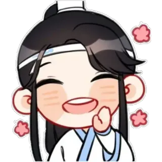 🤗 anime, cute, chibi, smiling, happy, cartoon telegram sticker