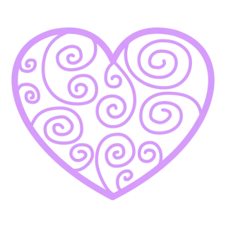 💜 corazón, amor, remolinos, decoración, pastel, ornato whatsapp sticker