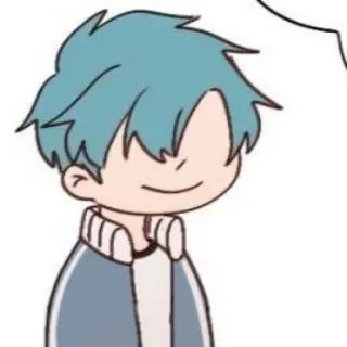 ❤️‍🔥 การ์ตูน, ภาพประกอบ, ตัวละคร, ผมสีฟ้า, เด็กผู้ชาย, ยิ้ม telegram sticker