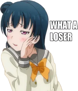 💩 WHAT A LOSER anime, adesivo, insulto, perdente, cartone animato whatsapp sticker