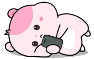 🤐 Hamster, rosa, niedlich, Tier, Cartoon, Handy whatsapp sticker