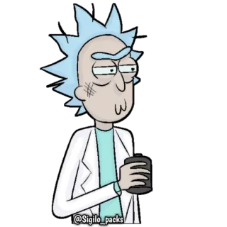 🤔 Rick Sanchez Rick and Morty @sigilo_packs rick et morty, dessin animé, rick, scientifique, animé telegram sticker