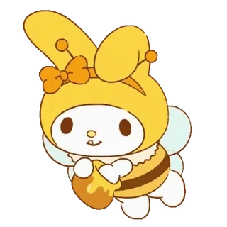 😊 My Melody My Melody, Sanrio, Abeja, Miel, Lindo, Dibujos animados telegram sticker