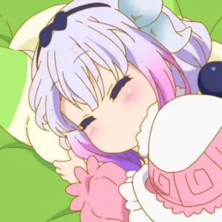 ☁️ Kanna Kamui Miss Kobayashi's Dragon Maid Anime, Kawaii, Drago, Kanna, Miss Kobayashi's Dragon Maid, Dormire, Carino telegram sticker
