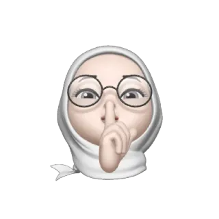 🦴 psst, Ruhe, still, Frau, Hijab, Geheimnis telegram sticker