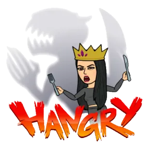 😾 Hangry nourriture, faim, humeur, en colère, bitmoji, dessin animé telegram sticker