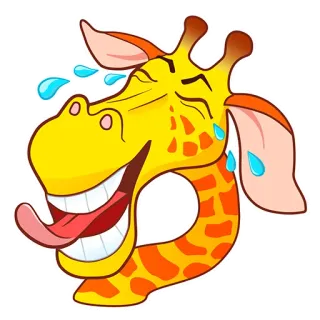 😂 ยีราฟ, อิโมจิ, หัวเราะ, การ์ตูน, สัตว์ telegram sticker