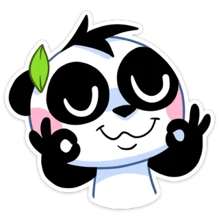 👌 Panda, Mignon, Dessin animé, Animal, Signe OK telegram sticker