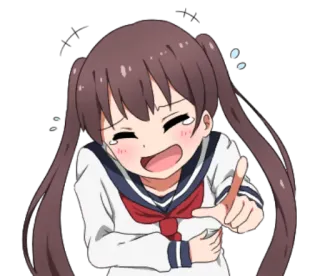 🤣 Anime, colegiala, llorando, avergonzado/a, señalando, riendo telegram sticker