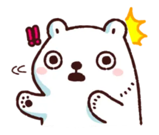 😳 urso, fofo, chocado, surpreso, desenho animado, emoji whatsapp sticker