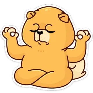 🧘‍♂️ cachorro, yoga, meditação, fofo, pacífico, desenho animado telegram sticker