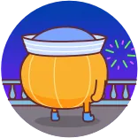😉 orange, sailor, character, cartoon, cute, funny, whimsical telegram sticker