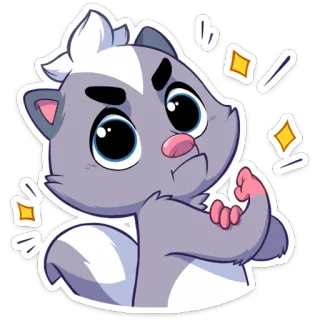 💪 Cartoon, Tier, Stinktier, Niedlich, Kawaii, Aufkleber telegram sticker