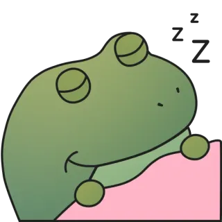 😴 กบ, ง่วง, น่ารัก, การ์ตูน, สัตว์ telegram sticker