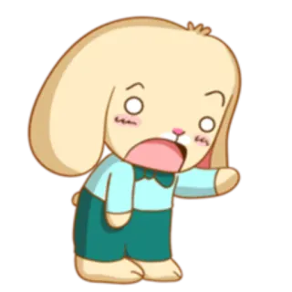 😕 coelho desenho, chocado, surpreso, personagem coelho, adesivo fofo telegram sticker