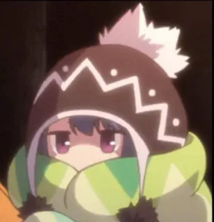 🍁 Anime, Inverno, Carino, Kawaii, Ragazza, Cappello, Sciarpa telegram sticker