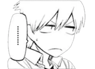😒 ........ manga, anime, boy, face, expression whatsapp sticker