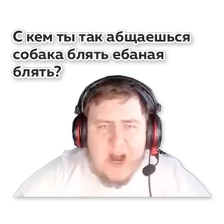 🐶 С кем ты так общаешься собака блять ебаная блять? man, swearing, offensive, Russian whatsapp sticker