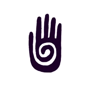 🤚 hand, spiral, symbol, drawing telegram sticker