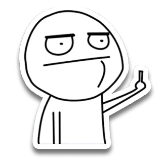👊 Meme, Dedo corazón, Ofensivo, Gesto, Dibujo animado, Ilustración, Grosero whatsapp sticker