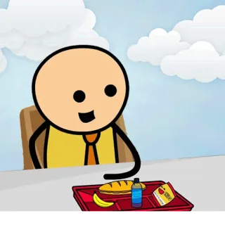 🍗 cyanide and happiness, 漫画, ランチ, 食べ物, 絵, ユーモア telegram sticker