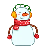 😬 snowman, winter, snow, christmas, holiday, earmuffs telegram sticker