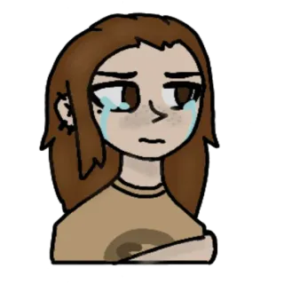 😿 llorando, triste, chica, morena, lágrimas, emocional, dibujos animados whatsapp sticker