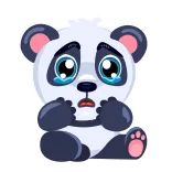 😭 Панда, Грустный, Милый, Животное, Плачущий, Мультфильм whatsapp sticker