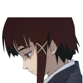 😞 Lain Iwakura Serial Experiments Lain Anime, Serial Experiments Lain, Lain Iwakura, Personnage, Triste whatsapp sticker