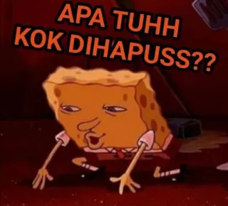 ➖ Spongebob Squarepants APA TUHH KOK DIHAPUSS?? spongebob, dessin animé, mème, drôle telegram sticker