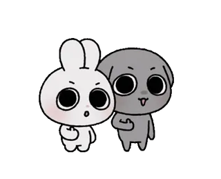 🐭 bunny, dog, middle finger, cute, cartoon whatsapp sticker