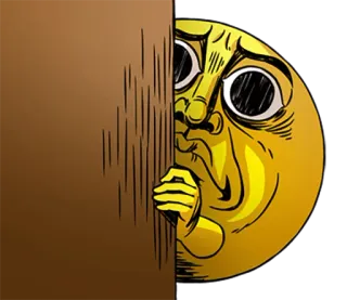 👀 sợ hãi, nhìn trộm, hoạt hình, biểu cảm, lo lắng, trốn telegram sticker