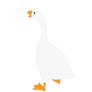 😦 ガチョウ, 鳥, ピクセルアート, 動物 telegram sticker