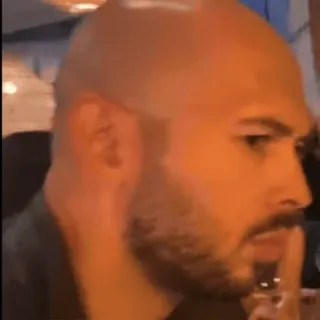 👿 Andrew Tate man, bald, portrait, face, celebrity whatsapp sticker