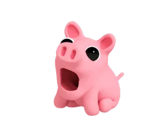 😨 Varken, Dier, Roze, Schattig, Cartoon whatsapp sticker