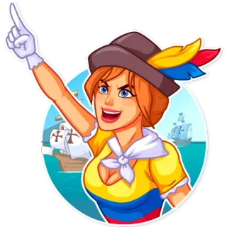 🇨🇴 colonialismo, pirata, viaje, exploración, mar, barco, aventura whatsapp sticker