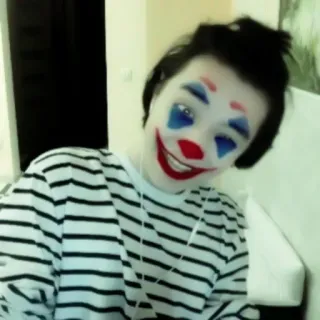 😈 Joker clown, makeup, portrait, costume, face paint, character whatsapp sticker