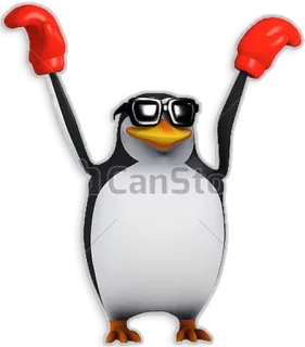 👊 penguin, cartoon, boxing, sunglasses, animal telegram sticker