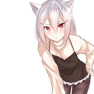 🤨 anime, cat girl, neko, manga telegram sticker