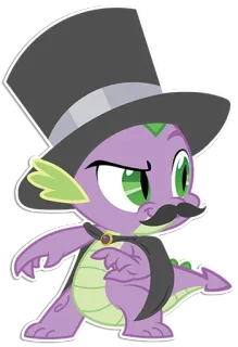 🎩 Spike My Little Pony cartoon, dragon, character, animated telegram sticker